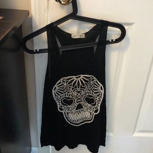 Super cute hand woven sugar skull tank!